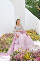 Pakistani Lilac Jeweled Motif Silk-Blend Lehenga Choli (3-Piece) - Image 6