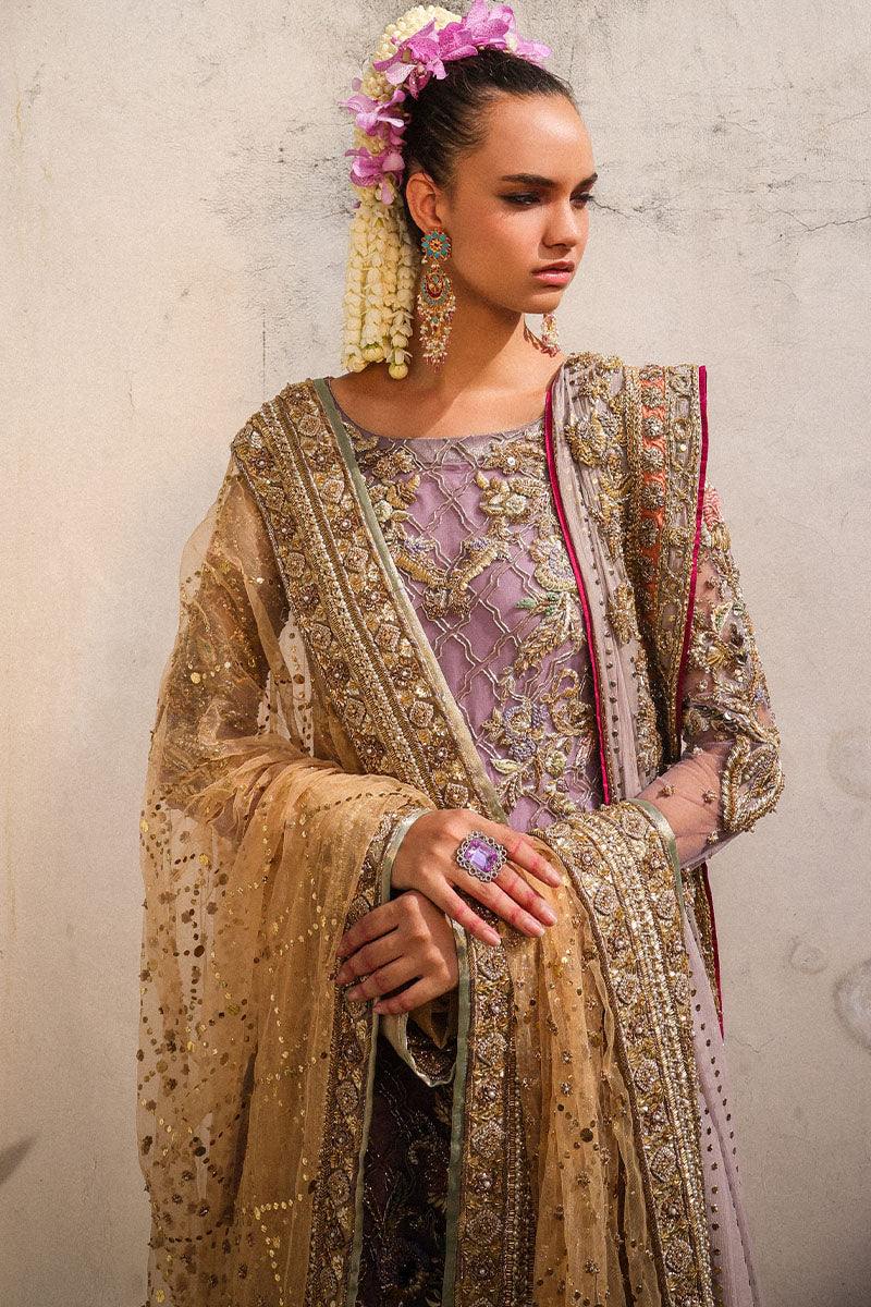 Lavender Mint Embroidered Silk-Blend Bridal Lehenga (3-Piece) - Image 10