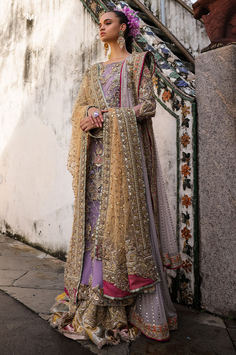 Lavender Mint Embroidered Silk-Blend Bridal Lehenga (3-Piece) - Image 2