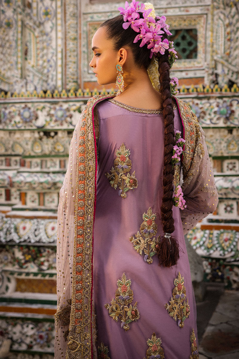 Lavender Mint Embroidered Silk-Blend Bridal Lehenga (3-Piece) - Image 4