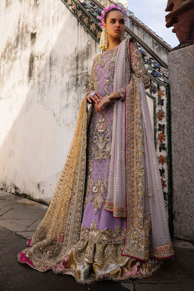 Lavender Mint Embroidered Silk-Blend Bridal Lehenga (3-Piece) - Image 5