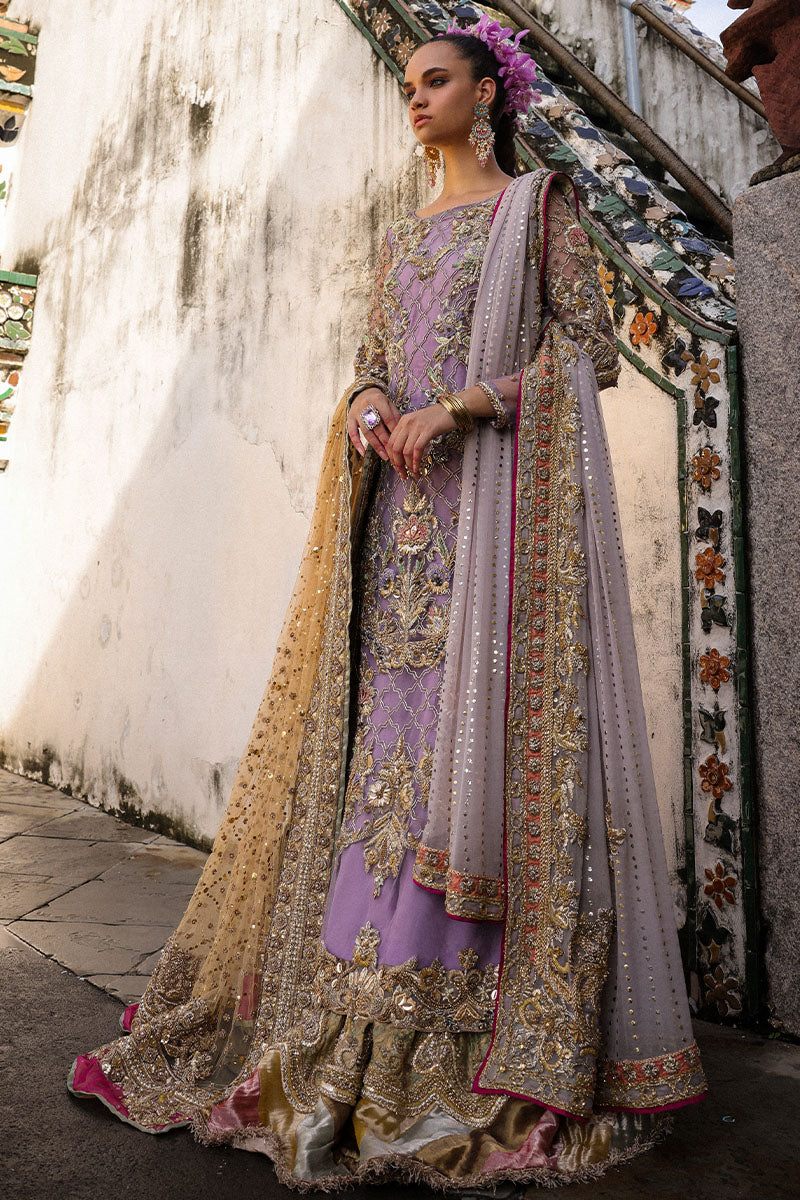 Lavender Mint Embroidered Silk-Blend Bridal Lehenga (3-Piece) - Image 7