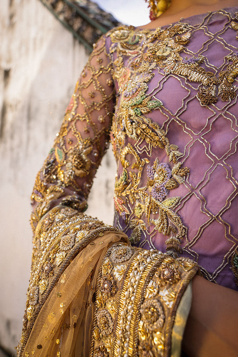 Lavender Mint Embroidered Silk-Blend Bridal Lehenga (3-Piece) - Image 8