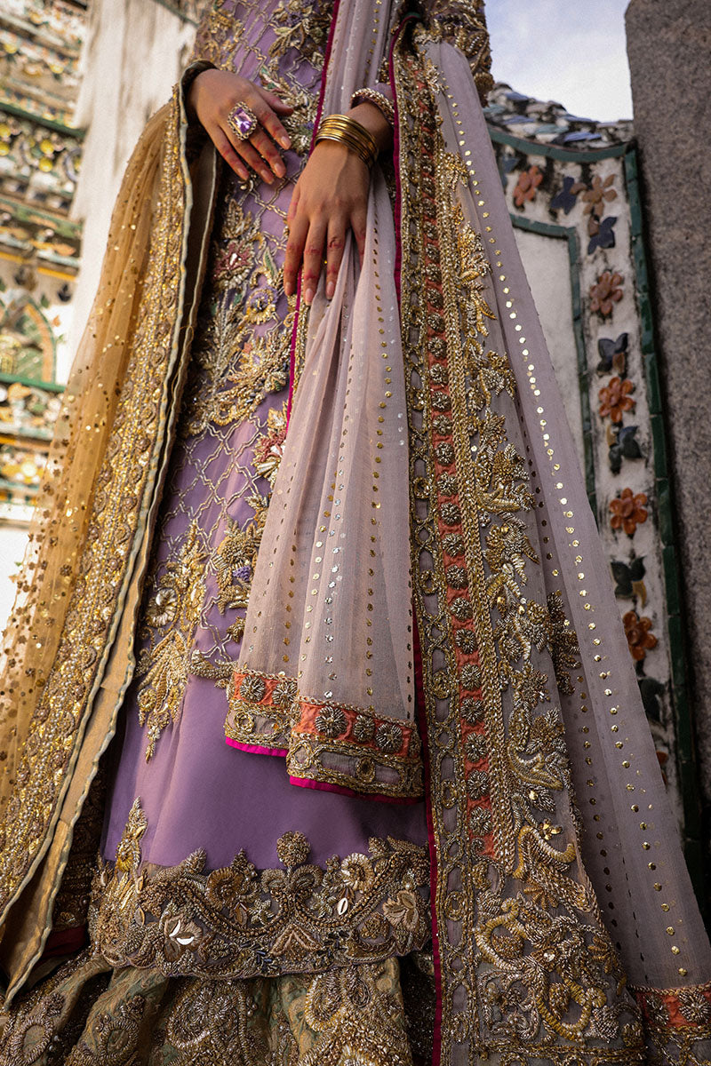 Lavender Mint Embroidered Silk-Blend Bridal Lehenga (3-Piece) - Image 9