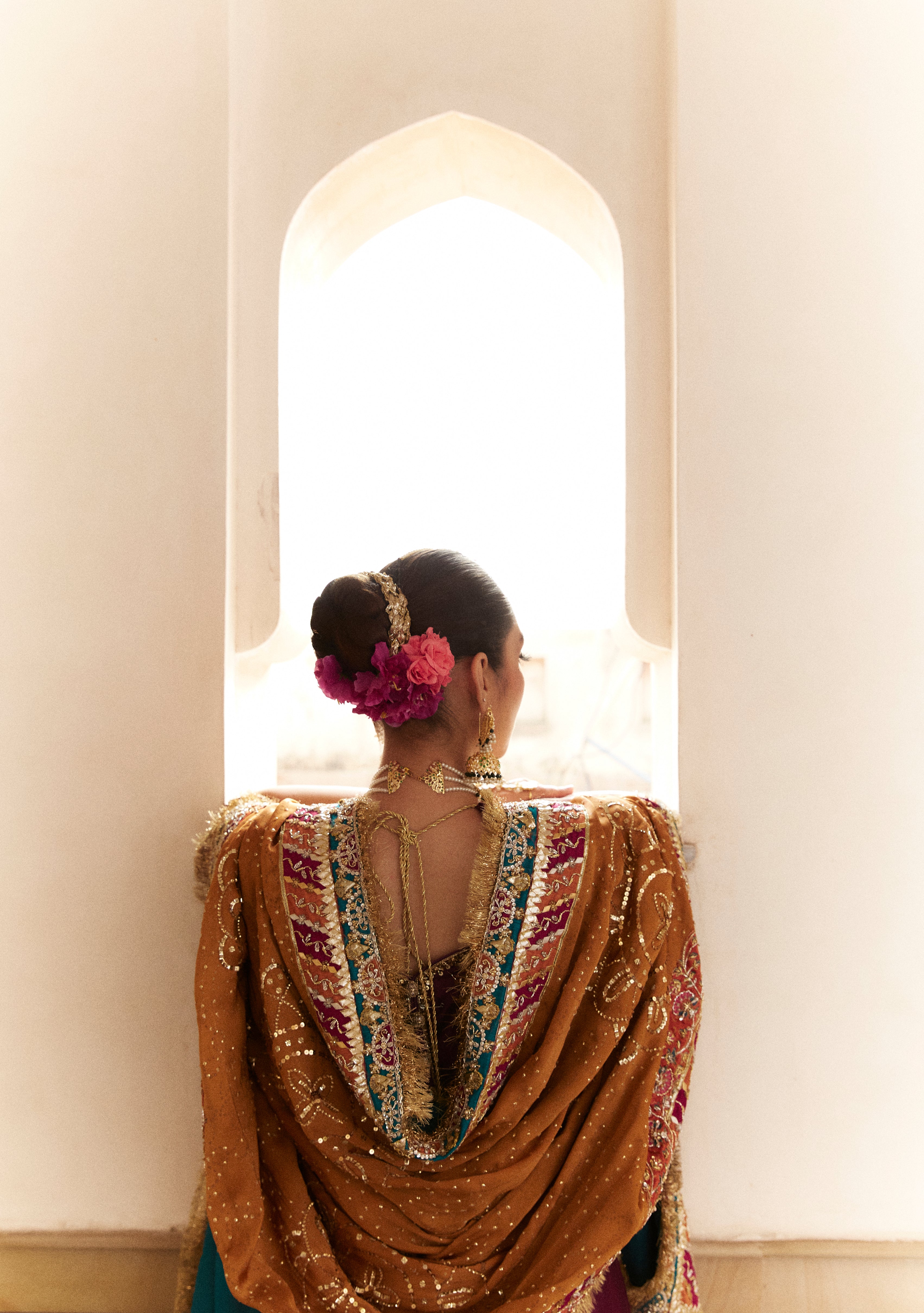 Aubergine Handworked Silk Lehenga Choli (3-Piece) - Image 4