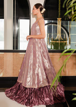 Pakistani Lilac Pearl & Zardozi Tissue Peshwas Lehenga (3-Piece) - Image 3