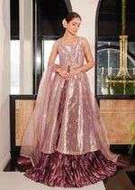 Pakistani Lilac Pearl & Zardozi Tissue Peshwas Lehenga (3-Piece) - Image 5