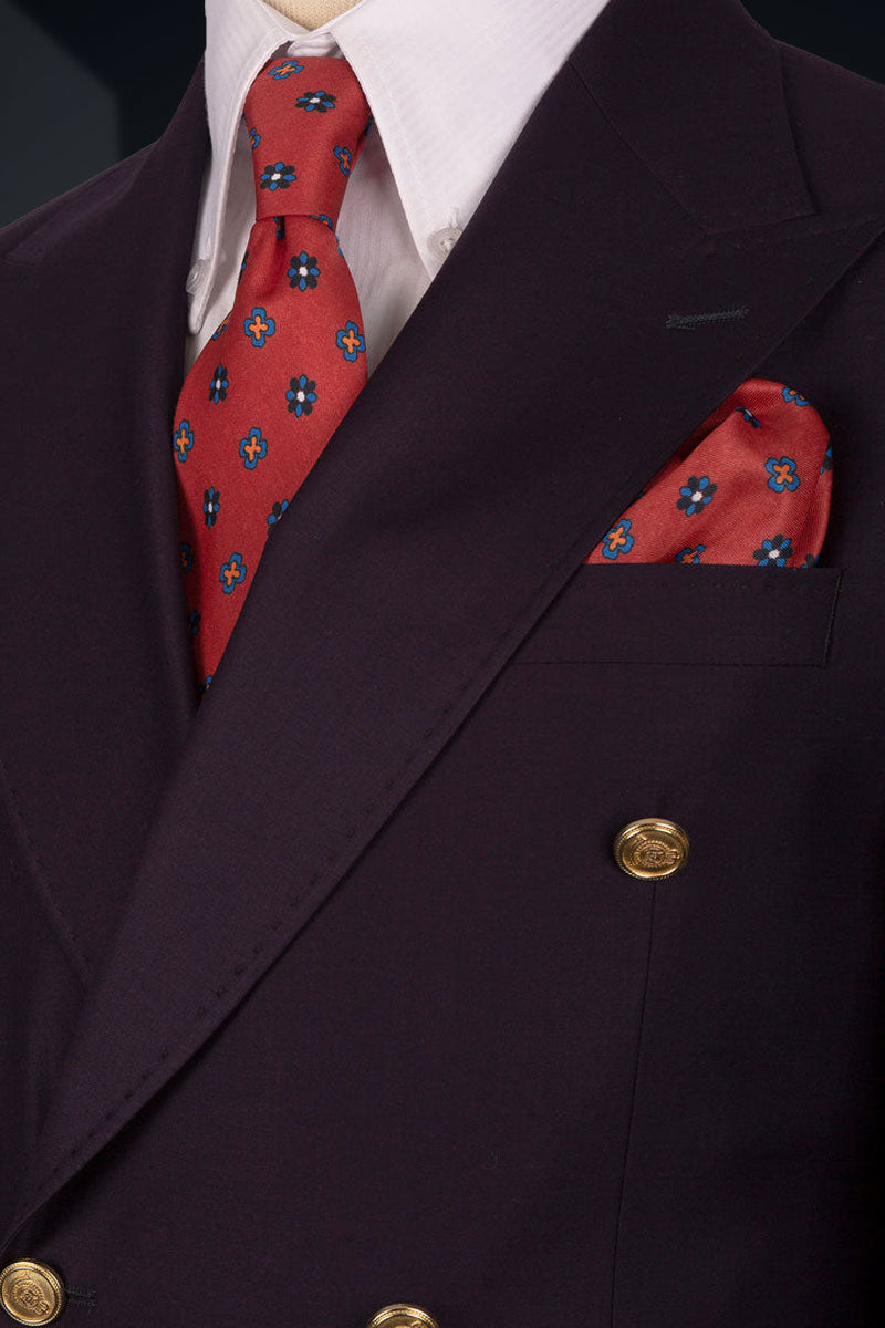 Dark Purple Italian Fabric Double-Breasted Suit (2-Piece) - Image 3