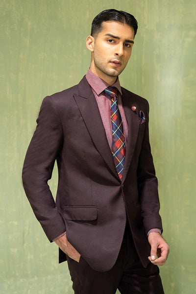 Deep Purple Hand-Stitched Terry Rayon Suit (2-Piece) - Image 3