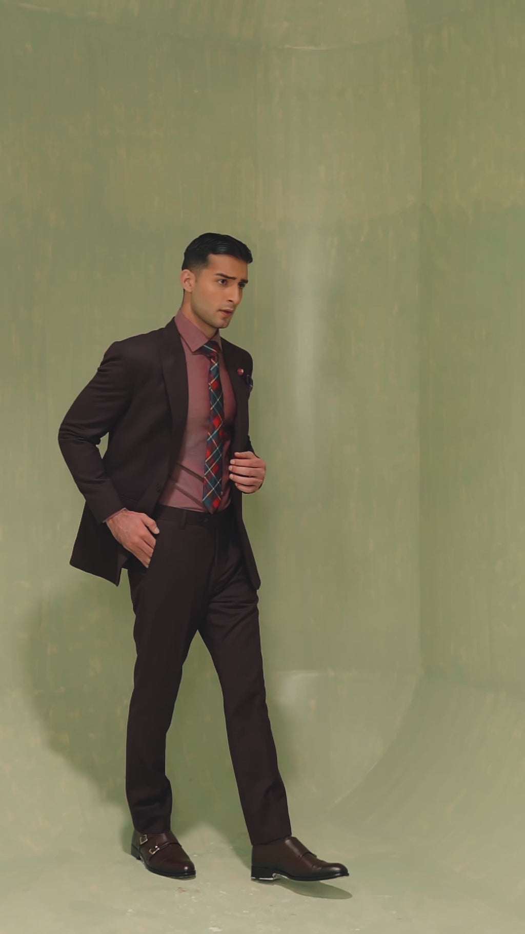 Deep Purple Hand-Stitched Terry Rayon Suit (2-Piece) - Image 6