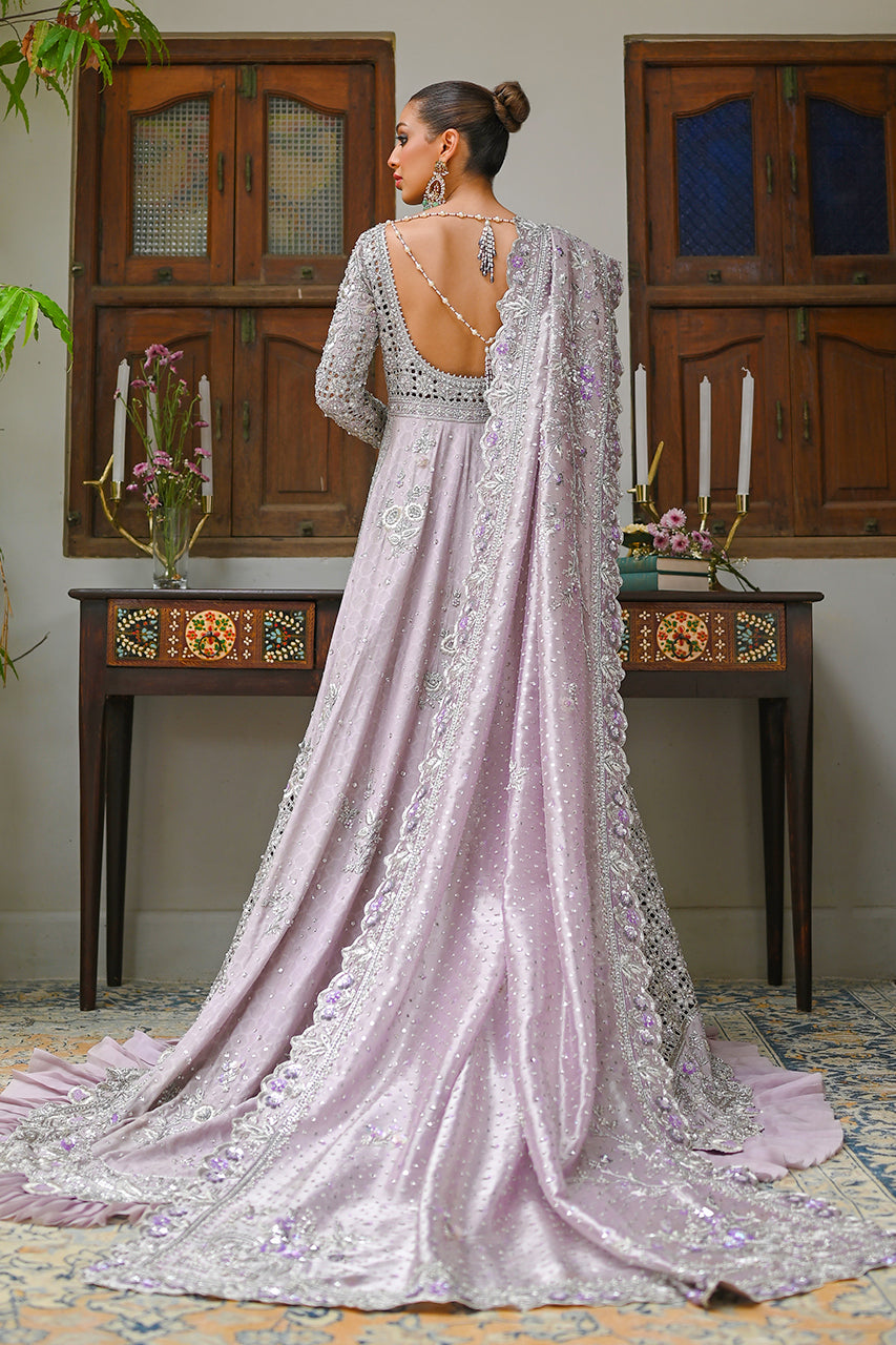 Pakistani Lilac Zardozi Cotton Net Pishwas (2-Piece) - Image 2