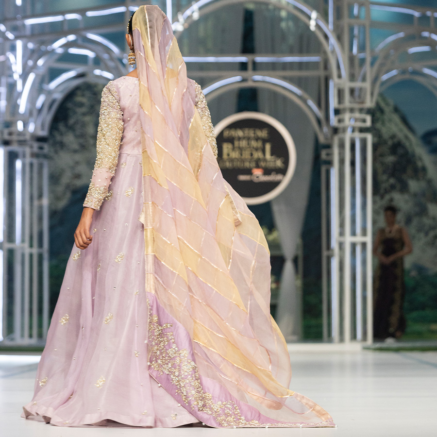 Lilac Hand-Embellished Organza & Tissue Pishwas (2-Piece) - Image 6