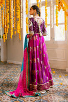 Deep Plum Zardozi Silk Pishwas Dress (2-Piece) - Image 10