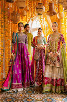 Deep Plum Zardozi Silk Pishwas Dress (2-Piece) - Image 13