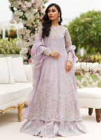 Lavender Hand-Embellished Tulle Tissue Pishwas (2-Piece) - Image 2