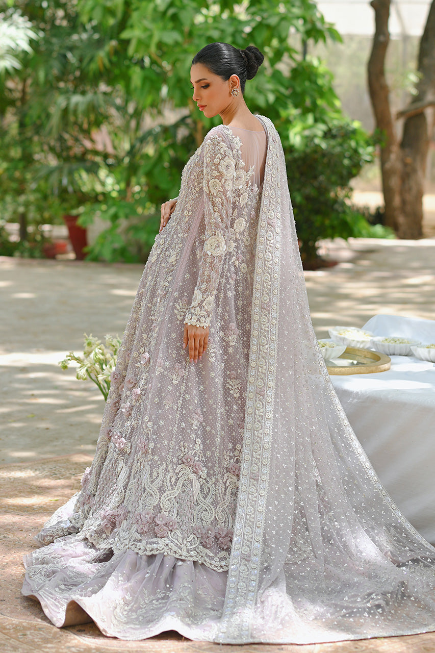 Lilac Zardozi Tulle Pishwas Dress (3-Piece) - Image 4