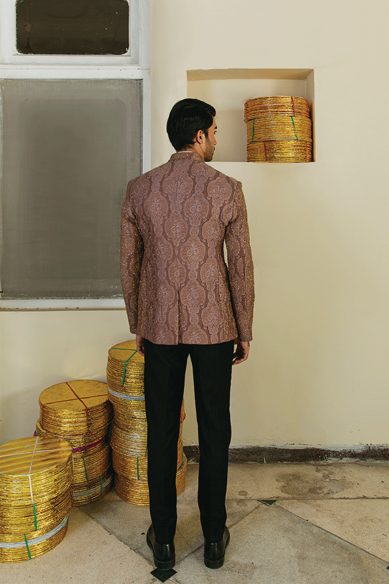 Resin Purple Jacquard Prince Coat (2-Piece) - Image 4