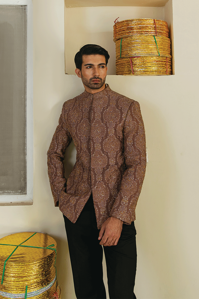 Resin Purple Jacquard Prince Coat (2-Piece) - Image 3