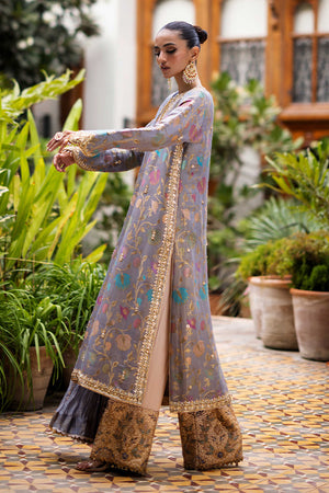 Pakistani Lavender Marori Gota Kora Banarsi Silk Salwar Kameez (3-Piece) - Image 6