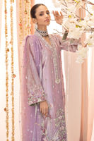 Pakistani Lilac Zardozi Embroidered Lame Salwar Kameez (3-Piece) - Image 3