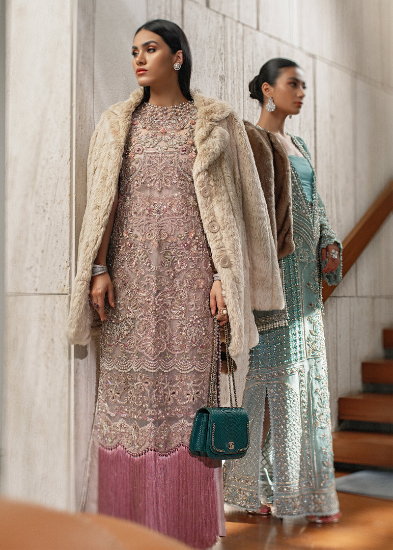 Pakistani Lilac Embellished Organza Salwar Kameez (3-Piece) - Image 1