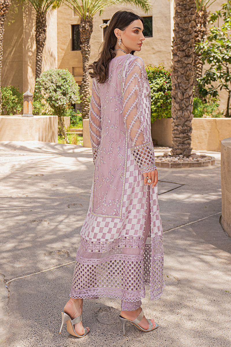 Violet Hand-Embellished Pure Organza Salwar Kameez (3-Piece) - Image 6