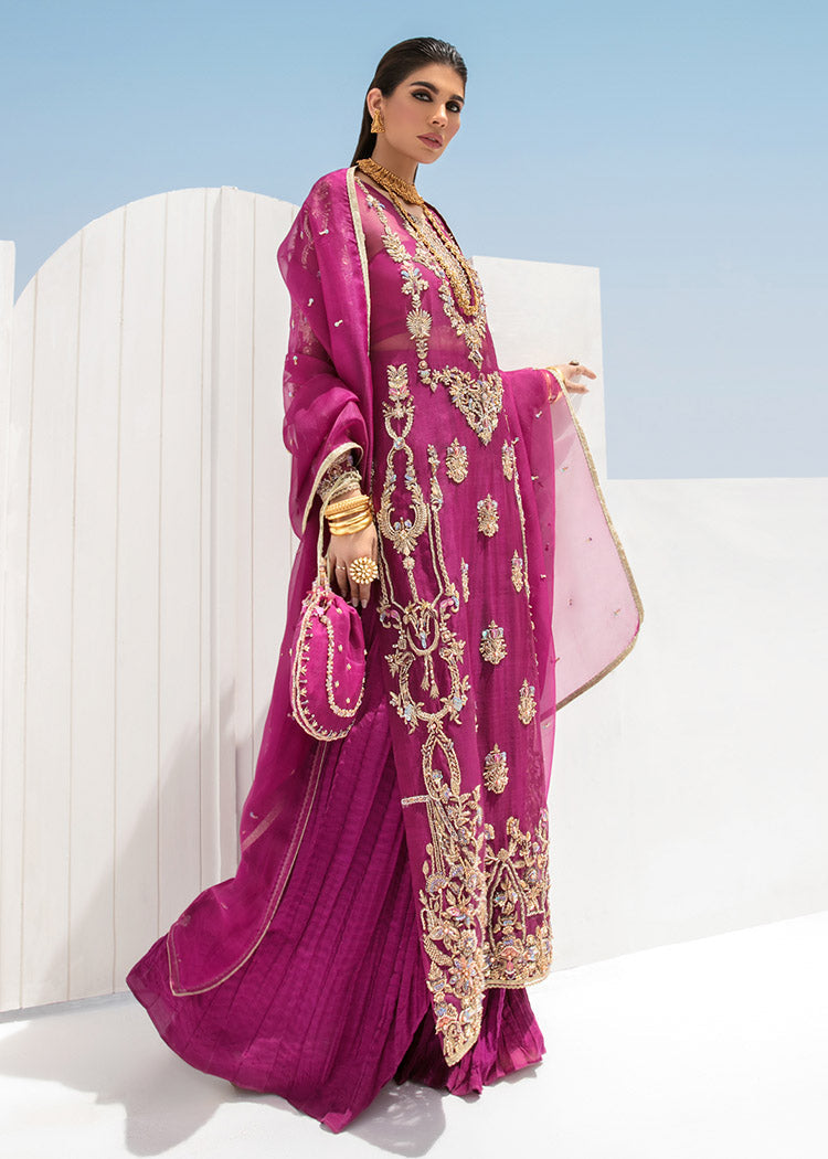 Indian Plum Embroidered Organza Salwar Kameez (3-Piece) - Image 4