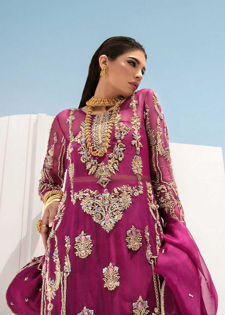Indian Plum Embroidered Organza Salwar Kameez (3-Piece) - Image 5