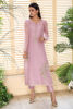 Lilac Hand-Embellished Organza & Silk Salwar Kameez (3-Piece) - Image 5