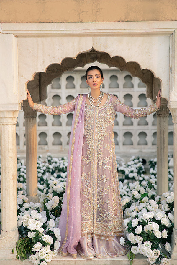 Lilac Embellished Organza Salwar Kameez (3-Piece) - Image 7