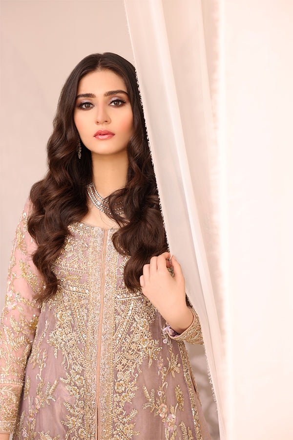 Lilac Hand-Embellished Organza Salwar Kameez (3-Piece) - Image 2