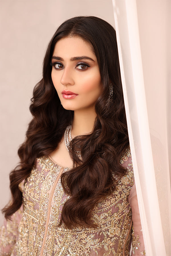 Lilac Hand-Embellished Organza Salwar Kameez (3-Piece) - Image 5