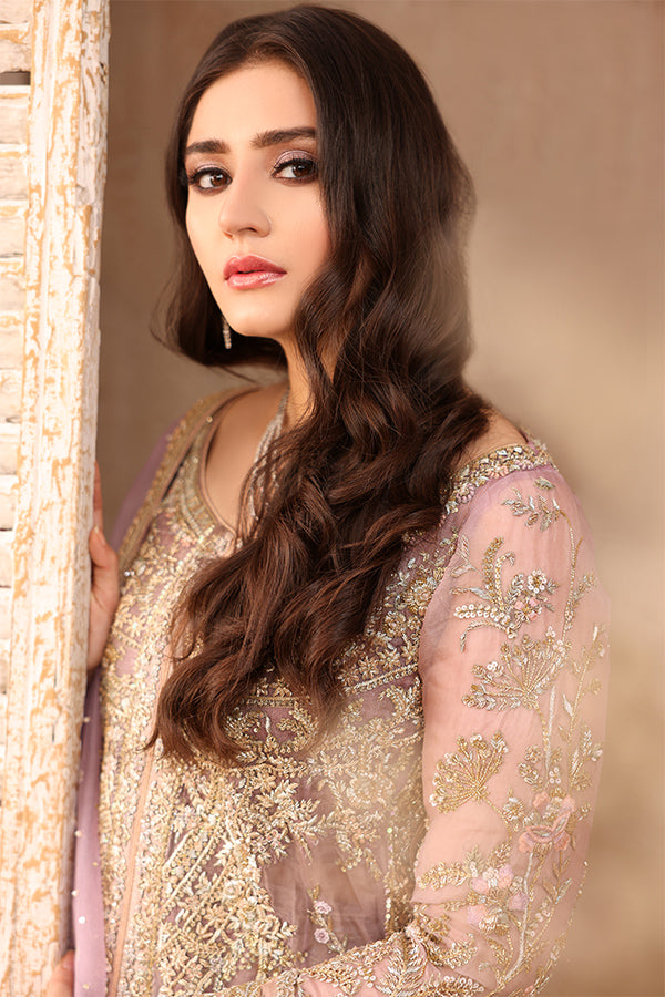 Lilac Hand-Embellished Organza Salwar Kameez (3-Piece) - Image 7