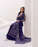 Deep Purple Hand-Embellished Organza Jacket Salwar Kameez (4-Piece) - Image 3