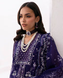Deep Purple Hand-Embellished Organza Jacket Salwar Kameez (4-Piece) - Image 7