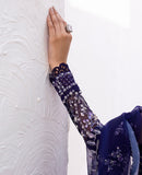 Deep Purple Hand-Embellished Organza Jacket Salwar Kameez (4-Piece) - Image 8