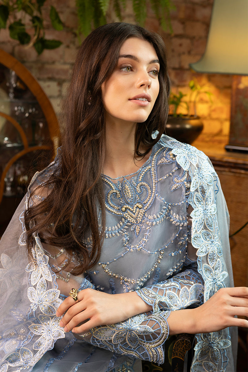 Pakistani Soft Purple Embroidered Organza Salwar Kameez (3-Piece) - Image 6