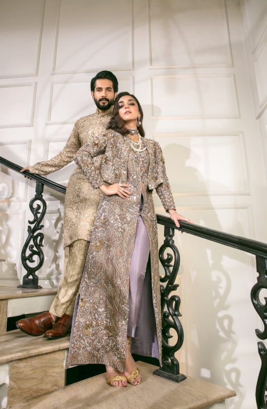 Lilac Embroidered Raw Silk Jacket & Trousers (2-Piece) - Image 3