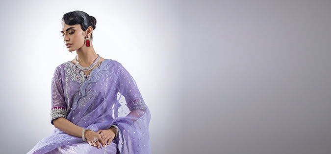 Lavender Embroidered Beadwork Formal Suit (3-Piece) - Image 1