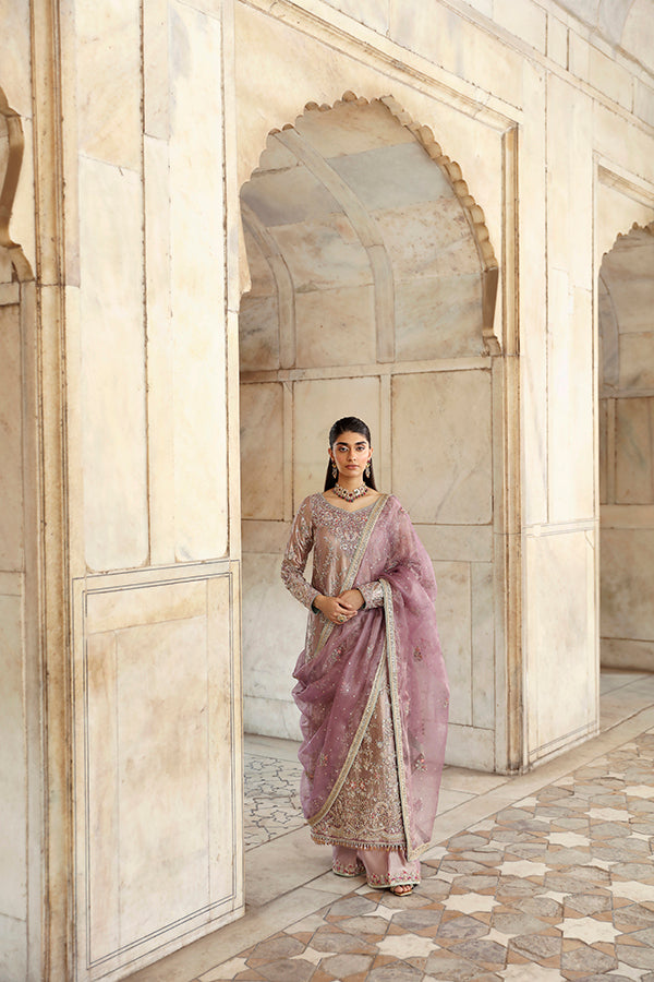 Lilac Embroidered Tissue Salwar Kameez (3-Piece) - Image 2