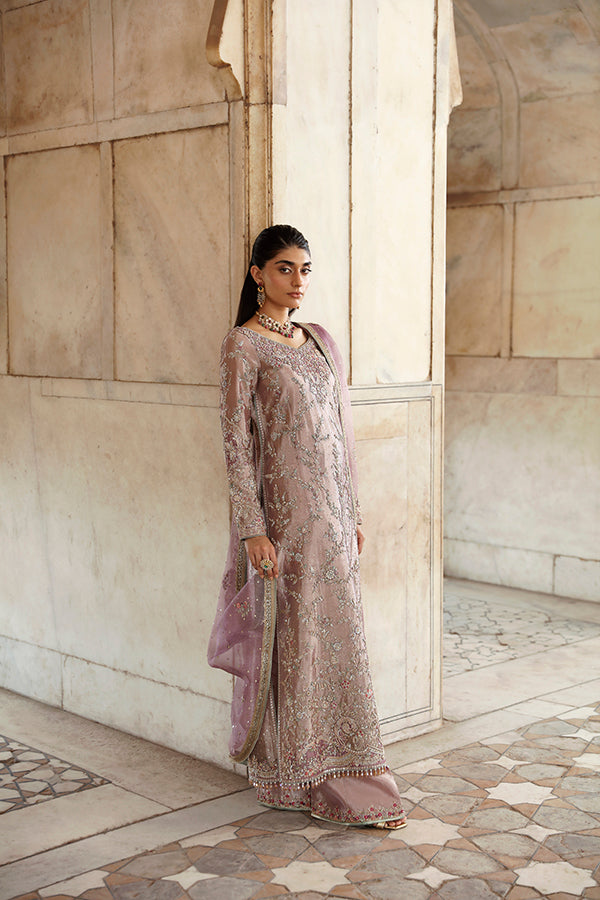 Lilac Embroidered Tissue Salwar Kameez (3-Piece) - Image 5