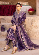 Pakistani Deep Purple Hand-Embellished Tussel Silk Salwar Kameez (3-Piece) - Image 8