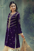 Amethyst Maroori & Dabka Velvet Salwar Kameez (3-Piece) - Image 3