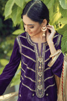 Amethyst Maroori & Dabka Velvet Salwar Kameez (3-Piece) - Image 4