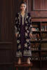 Pakistani Plum Embellished Velvet Long Jacket Set (3-Piece) - Image 7