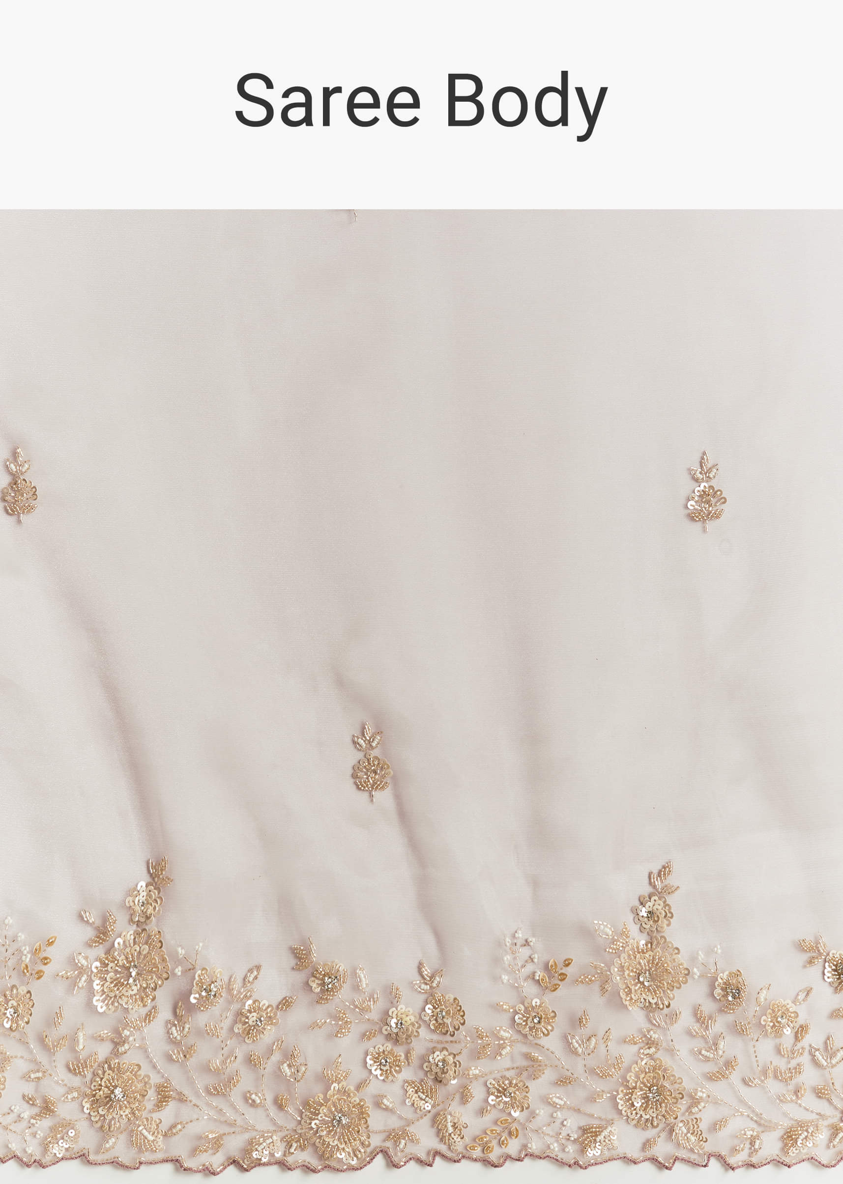 Lavender Embroidered Tissue Saree (2-Piece) - Image 8