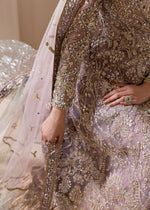 Lilac Embellished Net Sharara Set (3-Piece) - Image 9
