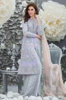 Pakistani Lavender Embroidered Messuri Sharara Set (3-Piece) - Image 4