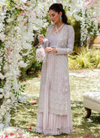 Lavender Hand-Embellished Net Organza Sharara (3-Piece) - Image 4