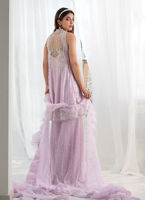 Lilac Embellished Net Sharara Set (3-Piece) - Image 5